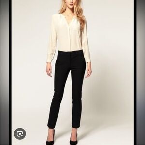 🖤 H&M Black Flat Front Flattering Trousers w/ pockets Size XL